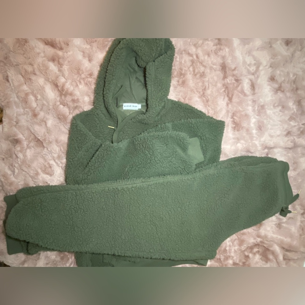 Sherpa 2 piece jogger set, Green, Large